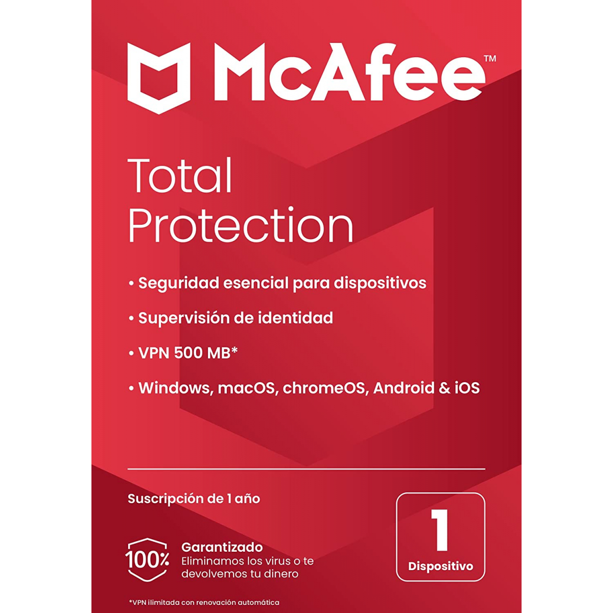 ESD McAfee Total Protection MD 1 dispositivo Licencia Digital