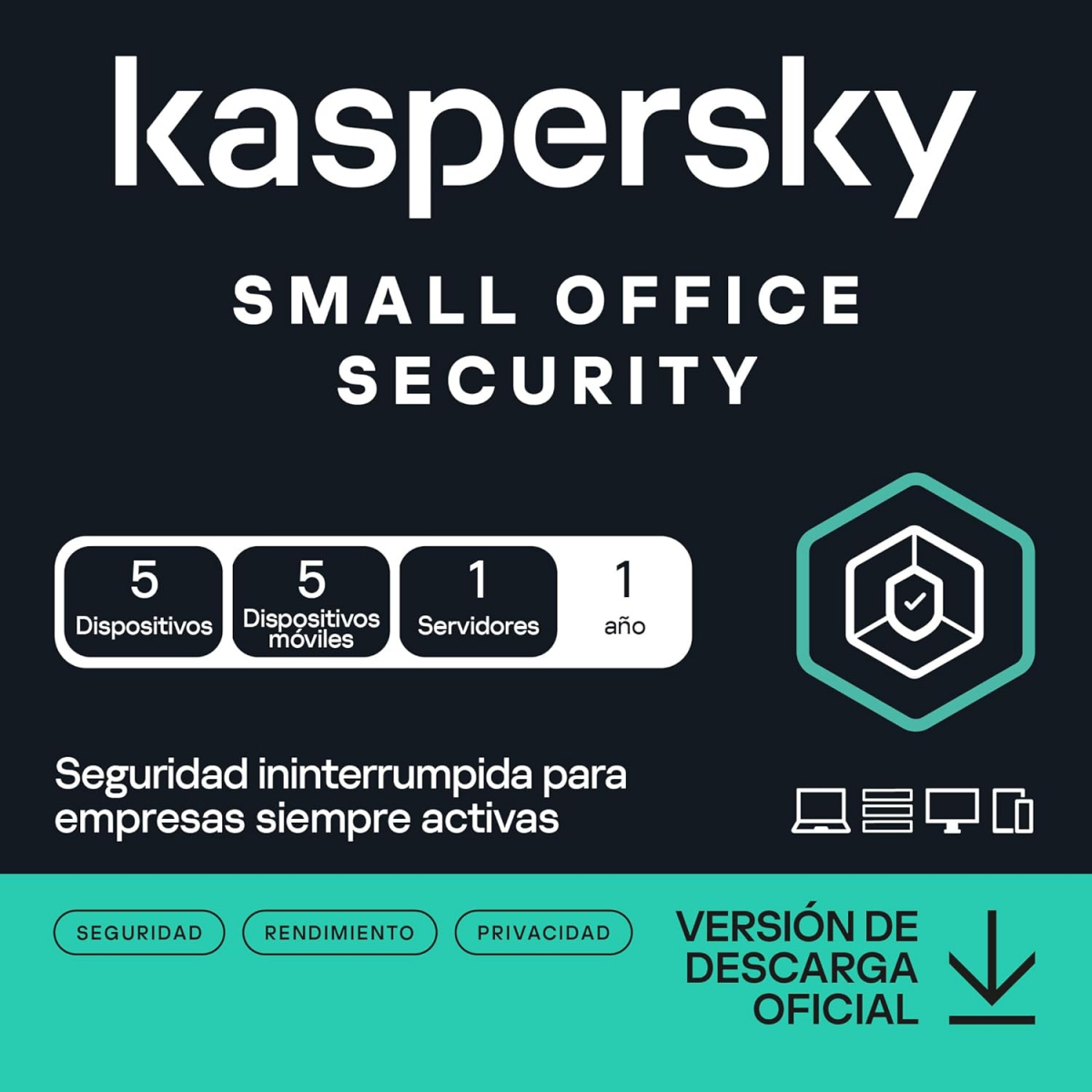 ESD Kaspersky KSOS 1 Año  Renovacion Servidor + 5 Puestos Licencia Digital