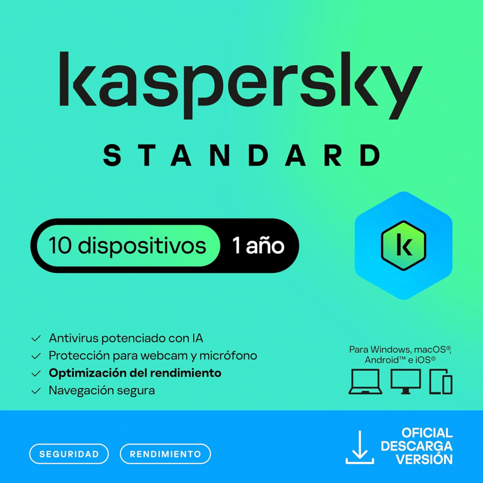 ESD Kaspersky Standard 10 Usuarios 1 Año Licencia Digital