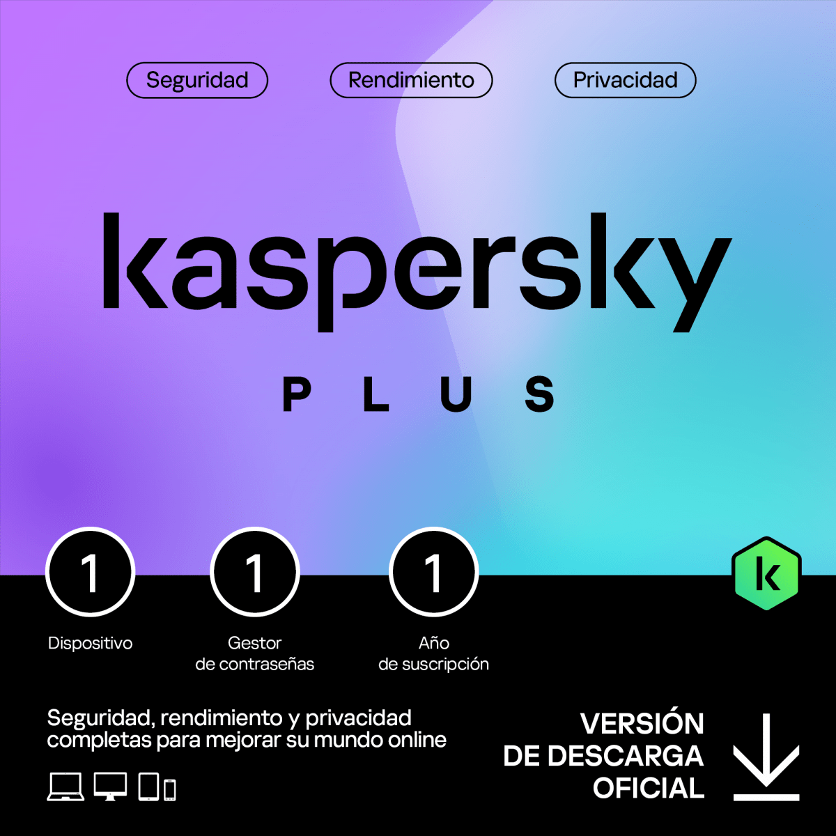ESD Kaspersky Plus 1 Usuarios 1 Año Licencia Digital