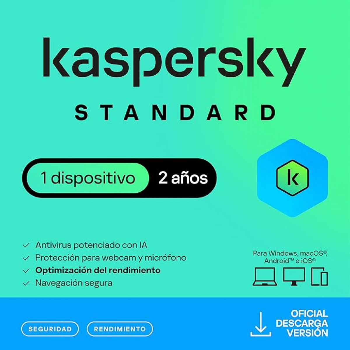 ESD Kaspersky Standard 1 Usuario 2 Años Licencia Digital