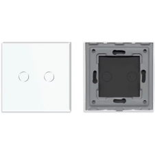 MARCO 2 INTERRUPTORES BLANCO 86X86MM