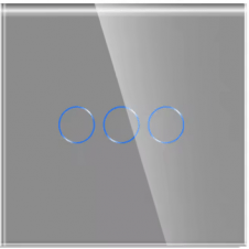MARCO 3 INTERRUPTORES CRISTAL PLATA 86X86MM