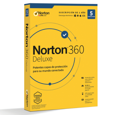Norton 360 Deluxe 5 Dispositivos 1 año Licencia Digital