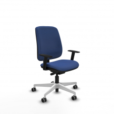 Piqueras y Crespo Alares tapizada traslack bali azul marino brazos 1D base blanca ruedas 65mm engomadas