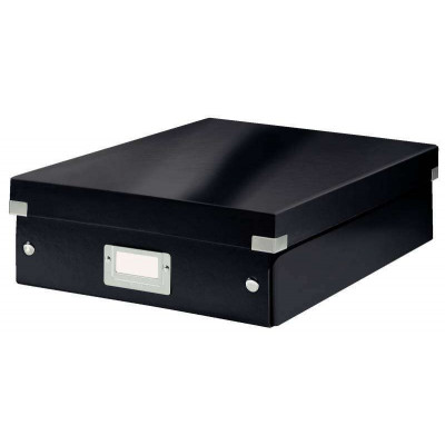 Caja organizadora Leitz Click & Store WOW - Mediana - Se divide en 2, 3 o 4 compartimentos - 85% cartón reciclado - Negro