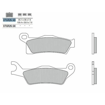 Pastillas de freno sinterizadas Brembo 07GR26SD 07GR26SD