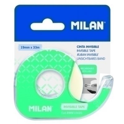 CINTA ADHESIVA MILAN 33x19 c/DISPE.INVIS - Pack de 12 unidades