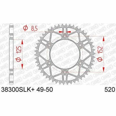 Corona AFAM acero ultraligera autolimpiable 38300 - Paso 520 38300SLK+50