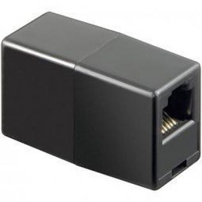 Adaptador Telefono 6P6C RJ12 Doble Hembra NEGRO