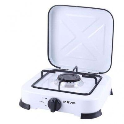 Cocina de gas Muvip 1 fuego - Quemador esmaltado extraíble | Encendido manual | Patas de goma | Tapa protectora