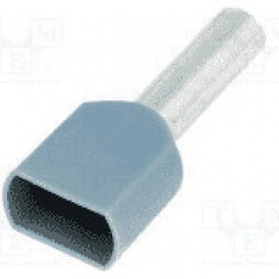 Terminal Puntera DOBLE Aislada Cables 4mm GRIS