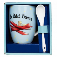Taza con cuchara enesco el principito en su avión
