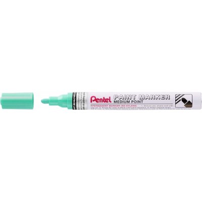 Pentel Paint Marker Marcador de Pintura - Punta Media 4.5mm - Permanente en todas las Superficies - Resistente a Luz y Agua - Cuerpo de Aluminio - Color Verde Perla