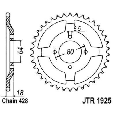 Corona JT 1925 de acero con 47 dientes JTR1925.47