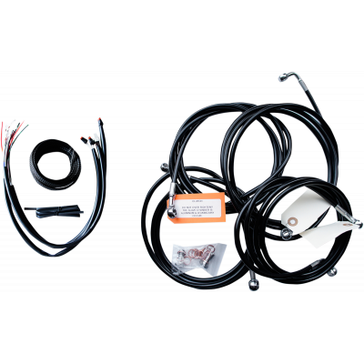 Kit completo de líneas de freno/cables trenzados en vinilo negro LA CHOPPERS LA-8053KT2-19B