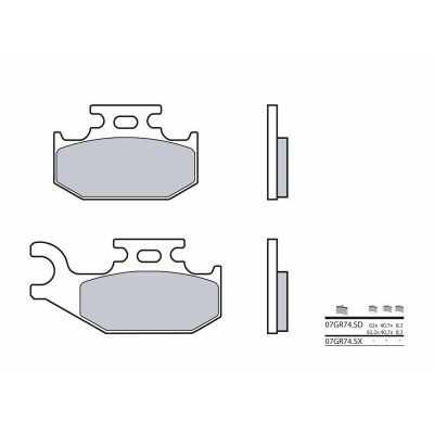 Pastillas de freno sinterizadas Brembo 07GR74SD 07GR74SD