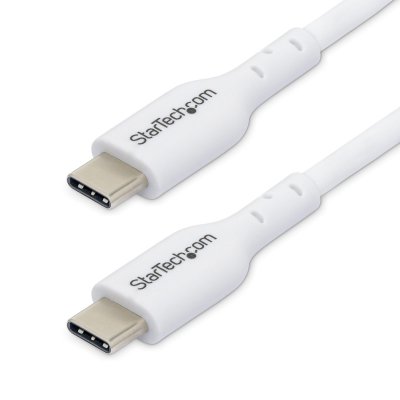 Cable de Carga USB-C Blanco de 1m - Cable UCB Tipo C de Carga para Ordenador Portátil - PD de 60W 3A - Cable de Transferencia de Datos USB 2.0 - Macho a Macho