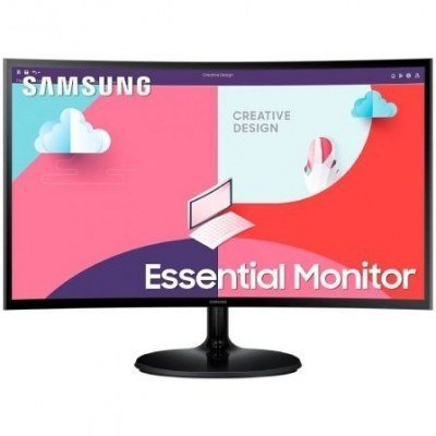 Monitor Profesional Curvo Samsung Essential Monitor S3 S24C360EAU/ 24/ Full HD/ Negro