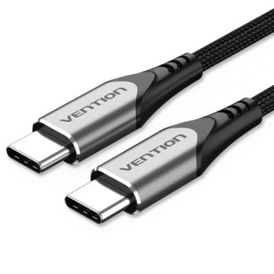Vention Cable USB-C 2.0 a USB-C 2.0 3A 60W - 1.5m - Trenzado - Color Gris