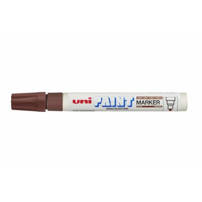 Uni-ball PX-20 Paint Marker - Marcador de Pintura - Punta Acrilica de Bala 2.2-2.8mm - Permanente en Todas las Superficies - Resistente a Luz y Agua - Cuerpo de Aluminio - Color Marrón