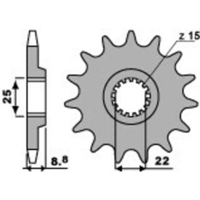 Piñón PBR acero estándar 1248 - Paso 520 1248.12.18NC