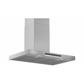 Campana decorativa de pared Bosch horizontal DWB77IM50, t-invertida, Serie 4, 75 cm, 739 m3/h, clase B, 3 velocidades + intensivo, 65dB, acero inox