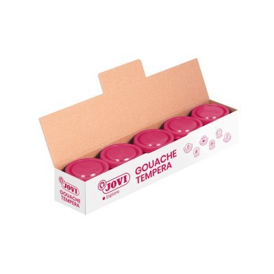 Jovi Bote de Tempera Escolar 35ml - Aplicacion en Multiples Superficies - Uso con Pincel, Rodillo o Espatula - Colores Mezclables - Color Magenta