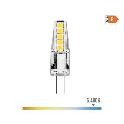 Bombilla bi-pin silicona led g4 12 v 2 w 180 lm 6400 k luz fria ø10 x 37 mm