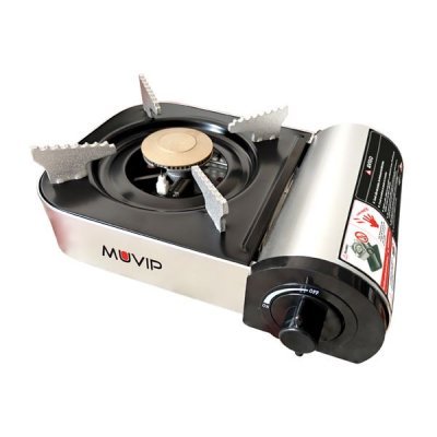 Cocina de gas portátil Muvip Serie Small 1 fuego - Encendido automático | Quemador de aluminio y cobre | Válvula de doble sellado | Maleta de transporte