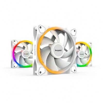 Ventilador 120 x 120 be quiet light wings white pack 3ud - 1700rpm - pwm - argb