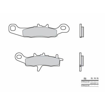 Pastillas de freno sinterizadas de competición Brembo 07KA22SX 07KA22SX