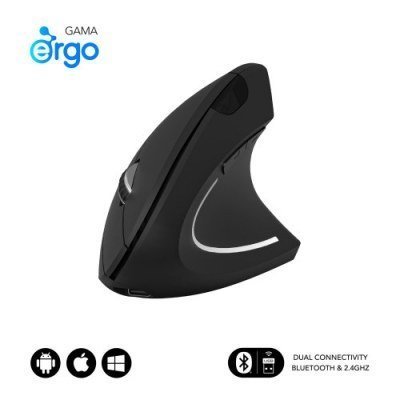 Subblim ratón glide vertical ergo dual mouse battery black