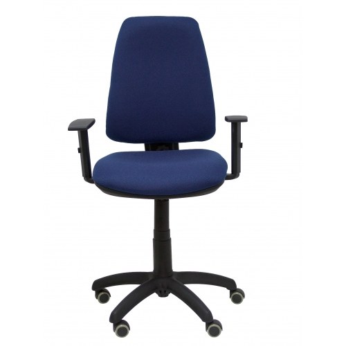 Silla Elche CP bali azul marino brazos regulables ruedas de parqué