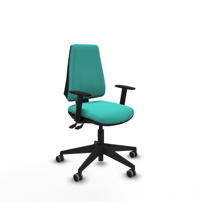 Elche AS similpiel turquesa brazos 1D base piramidal ruedas engomadas 65mm