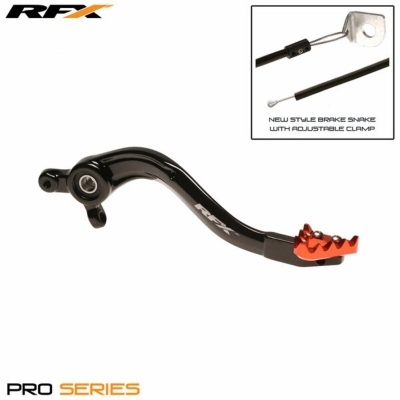 Pedal de freno trasero RFX Pro ST (anodizado duro negro/naranja) FXRB5050199OR