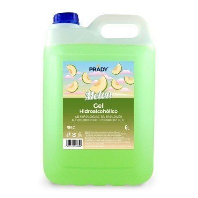 Prady Gel Hidroalcoholico Higienizante 5L - Aroma de Melon - Alcohol 70%
