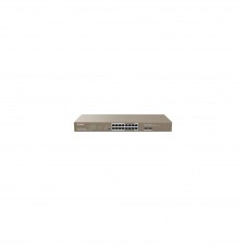 Tenda TEG1118P-16-250W switch No administrado Gigabit Ethernet (10/100/1000) Energ?a sobre Ethernet (PoE) 1U Marrón