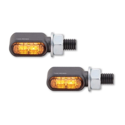 HIGHSIDER CNC LED indicators Little Bronx, titanium, tinted glass, E-approved, pair 204-2863