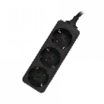 REGLETA EWENT 3 TOMAS SHUKO 16A ENCHUFE NEGRA