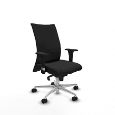 Piqueras y Crespo Albacete confidente sincro similpiel negro brazos 1D base aluminio ruedas 65 mm nailon