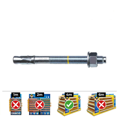 Anclaje homologado ce bap ø10x92mm/17 zincado (caja 40 unid)