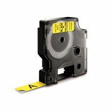 Dymo D1 Etiquetas estandar negro sobre amarillo 12mm x 7m poliester