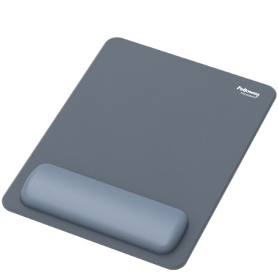 Fellowes Breyta Alfombrilla con Reposamuñecas XL - Revestimiento Antipolvo - Proteccion Antimicrobiana - Tacto Suave - Fabricado con Material Reciclado - 28x21x1.75cm - Color Azul