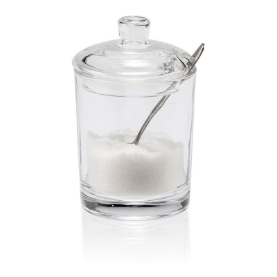 Azucarero con cuchara de cristal ø7x11cm ms21523 andrea house