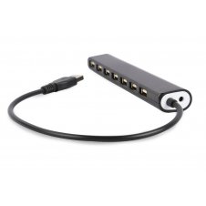 Gembird UHB-U2P7-04 hub de interfaz USB 2.0 Negro