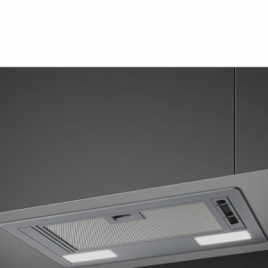 Grupo filtrante campana integrada Smeg KSG52E, 54 cm, clase C, 50 kWh año, 224 m3/h, 54dB, 3 velocidades, luz LED, filtros aluminio, acero inox