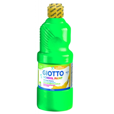 Giotto School Paint Tempera - 500ml - Lista para el Uso - Super Lavable - Botella Bio Pet - Color Verde