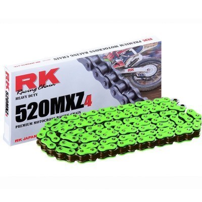 Cadena RK FG520MXZ4 con 130 eslabones verde MM520MXZ-130