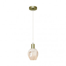 Colgante Meteoro 1xe27 Cuero/ambar Regx14 3 Oquedades
